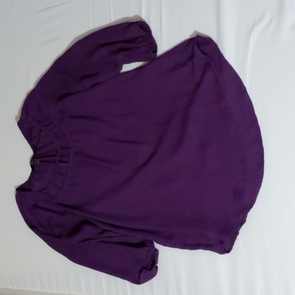 Fun 2 Fun purple blouse with neckline cutouts